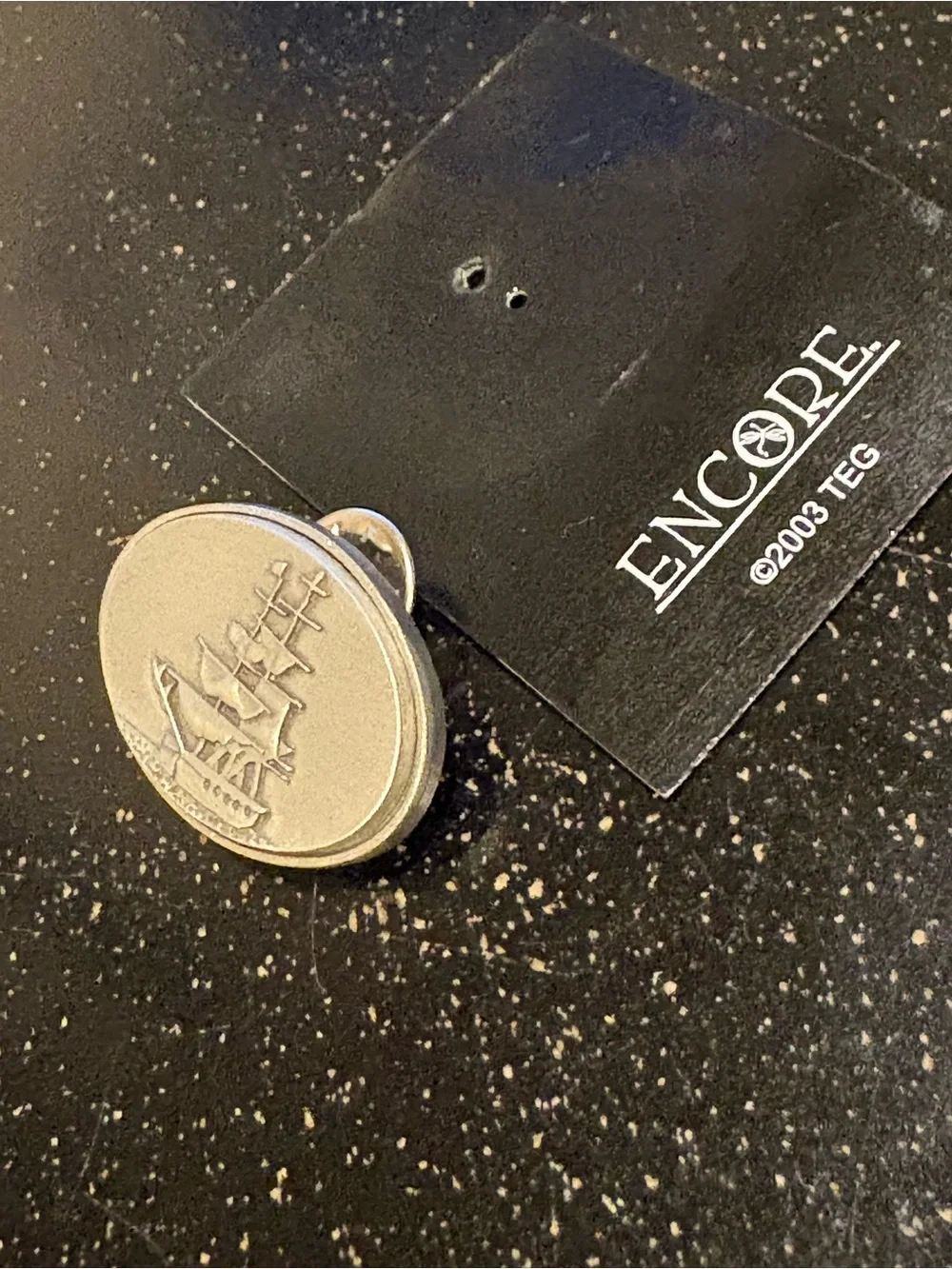 Encore TEG 2004 Tall Ship Sailing Galleon Silver Pewter Lapel Pin⁠